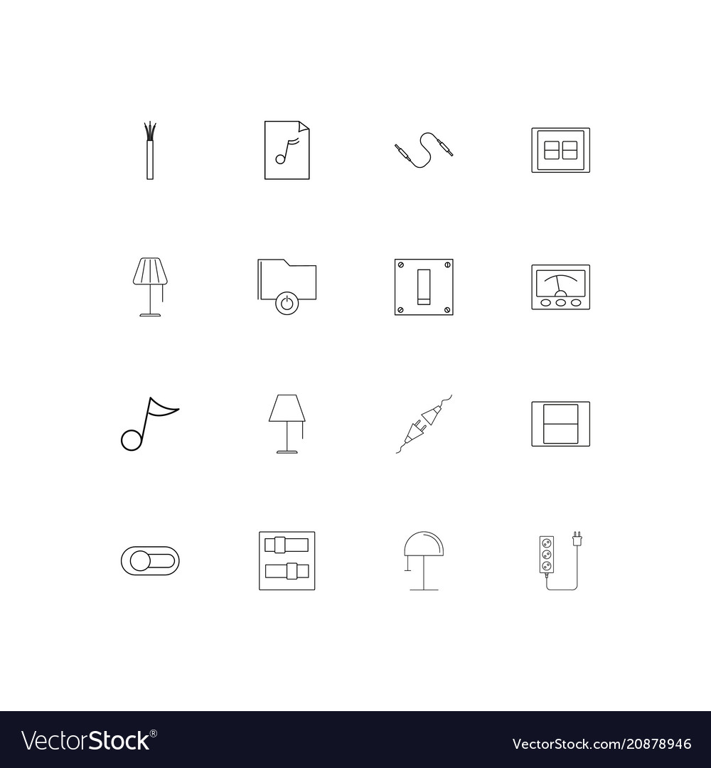 Electrical linear thin icons set outlined simple
