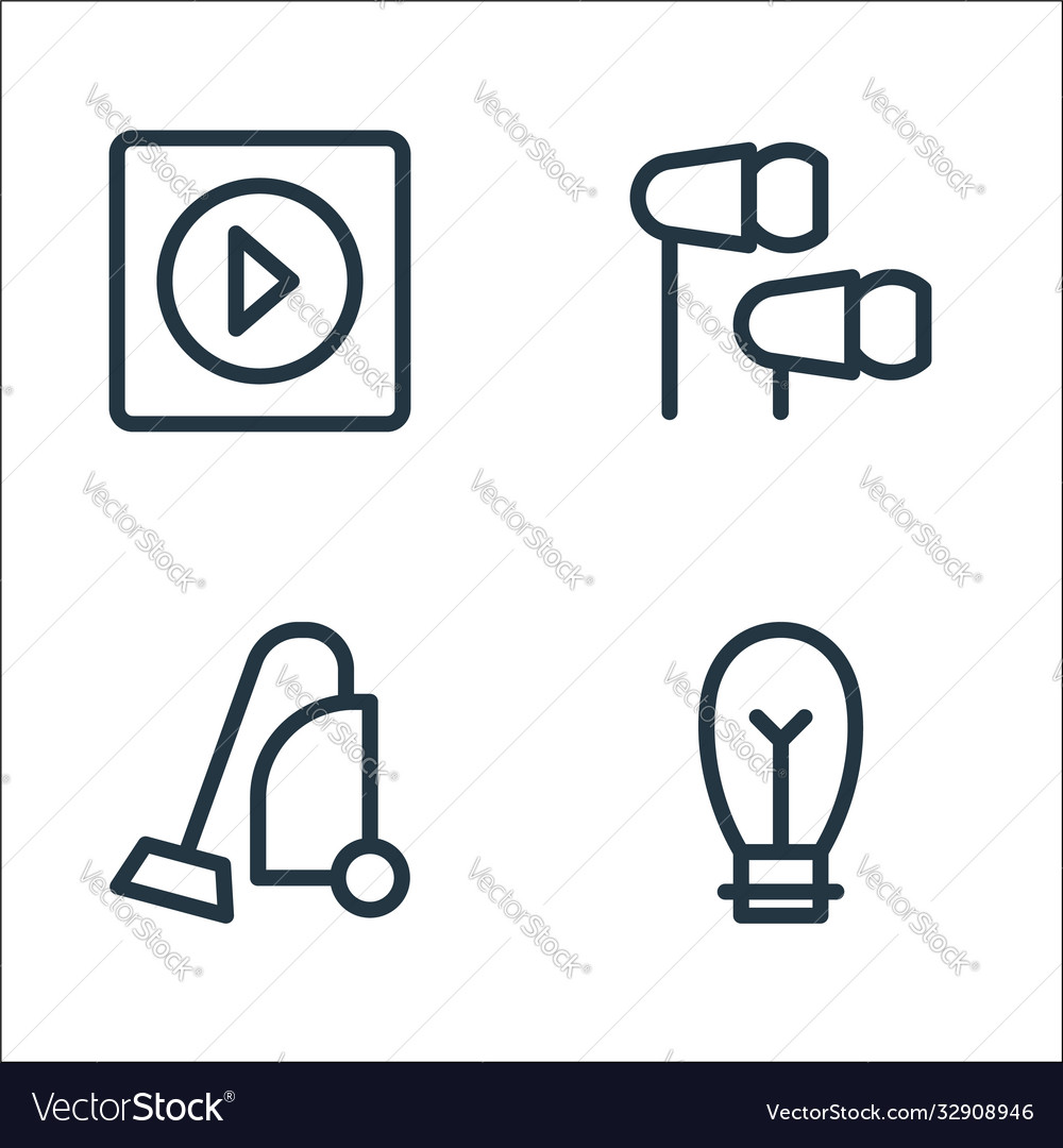 Electronics line icons linear set quality