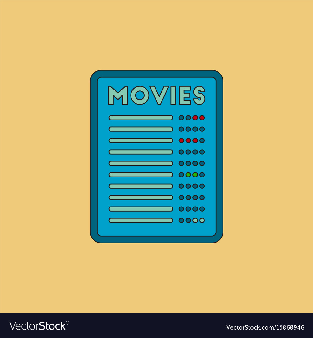 Film list in flat style moive Royalty Free Vector Image