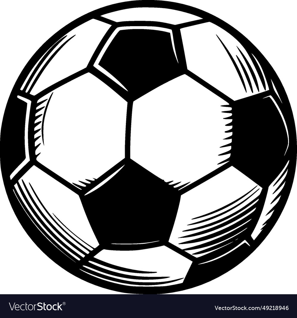 Football black and white Royalty Free Vector Image