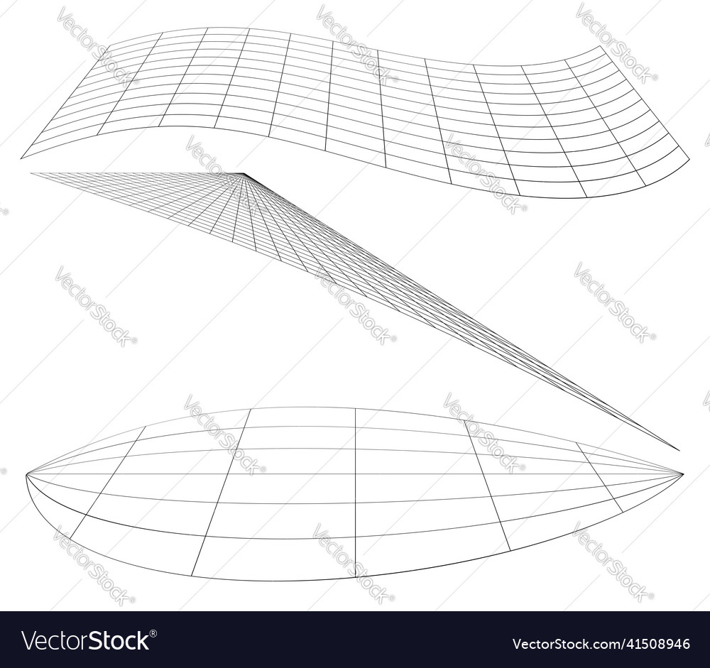 Graticule grid mesh plane with deform distortion