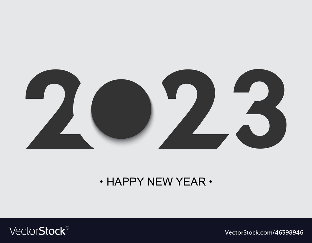 Happy new year 2023 text design logo