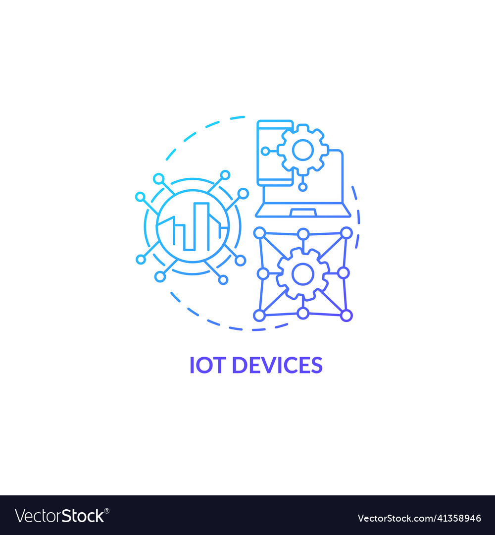 Iot devices blue gradient concept icon