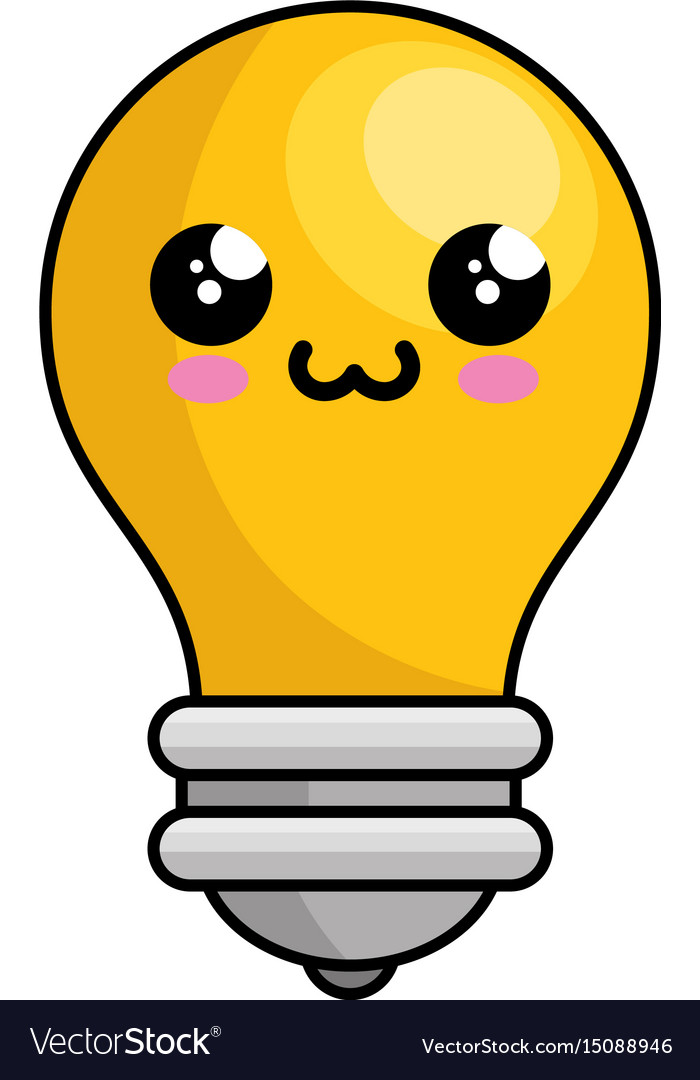 Kawaii bulb icon