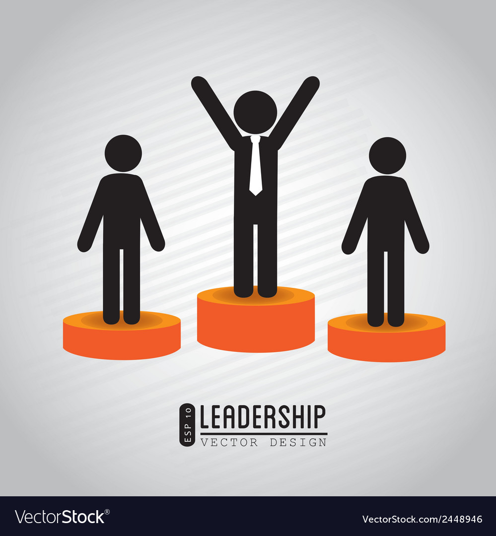 Leadership design over gray background