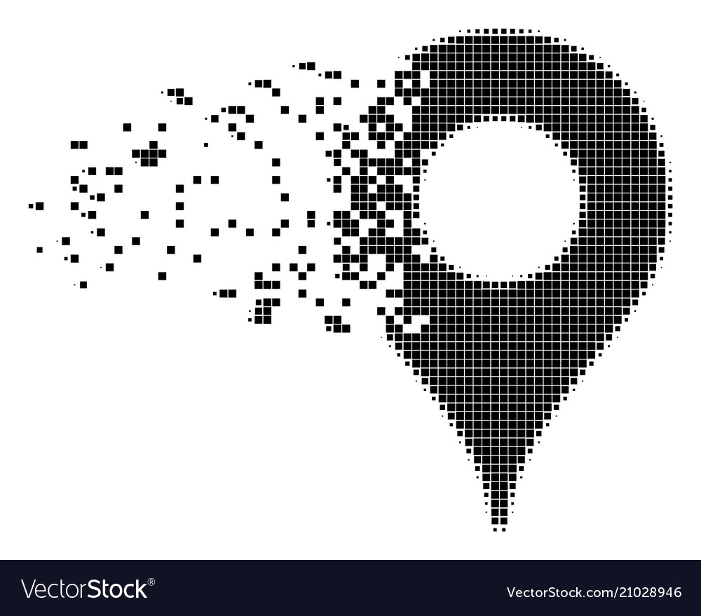 Map pointer shredded pixel icon