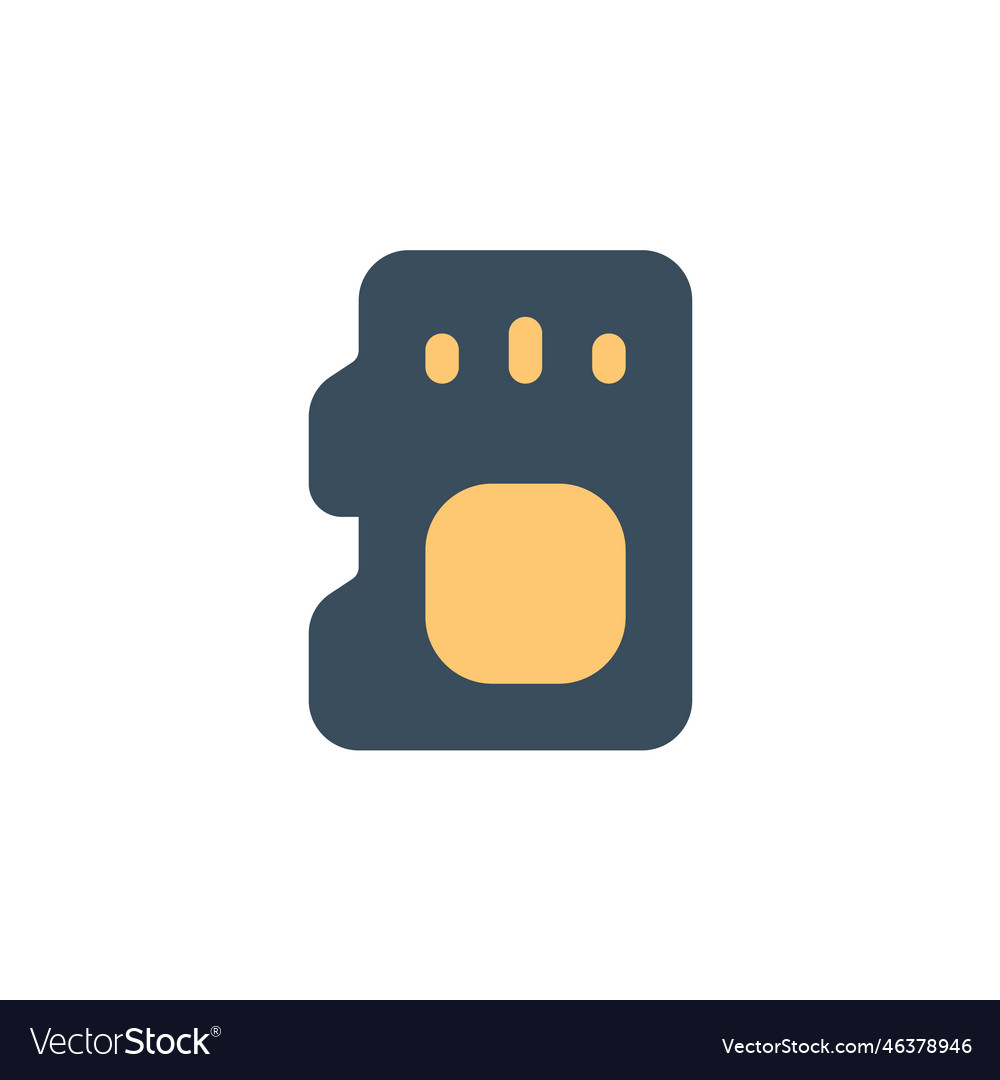 Memory card icon computer component flat vector image Memory card icon computer component flat