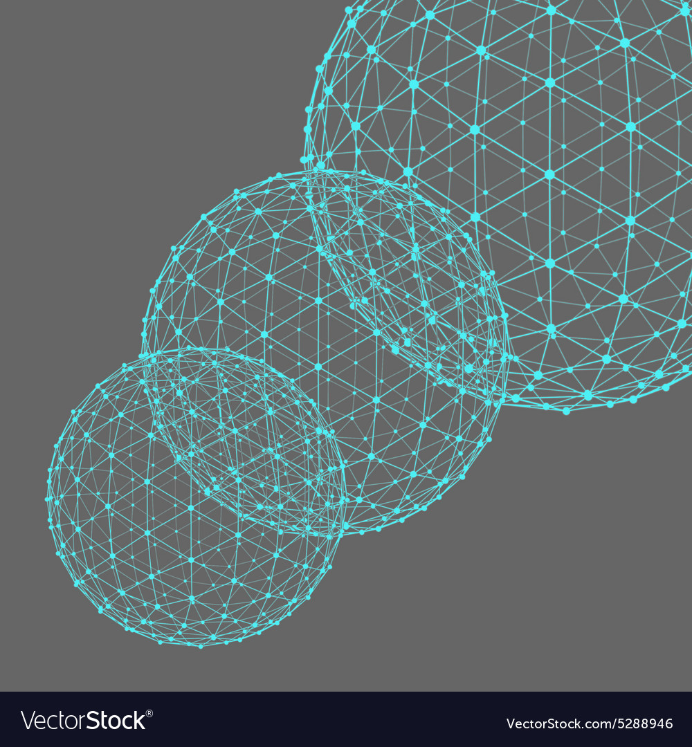 Mesh polygonal background scope of lines and dots