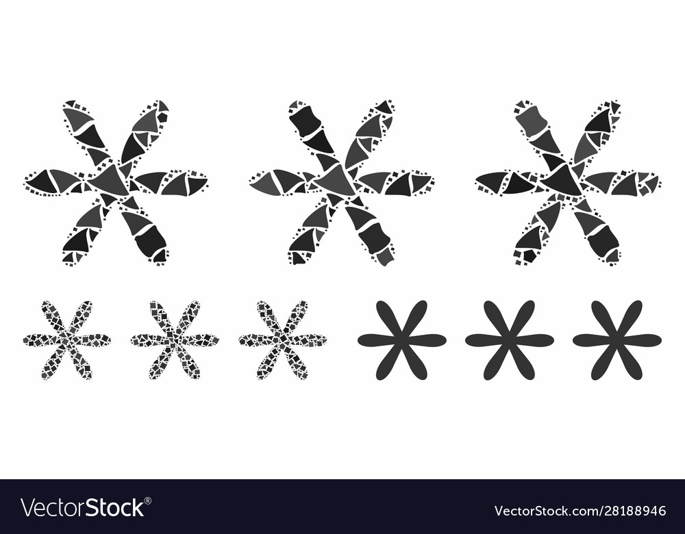Password code composition icon raggy parts Vector Image Password code composition icon raggy parts