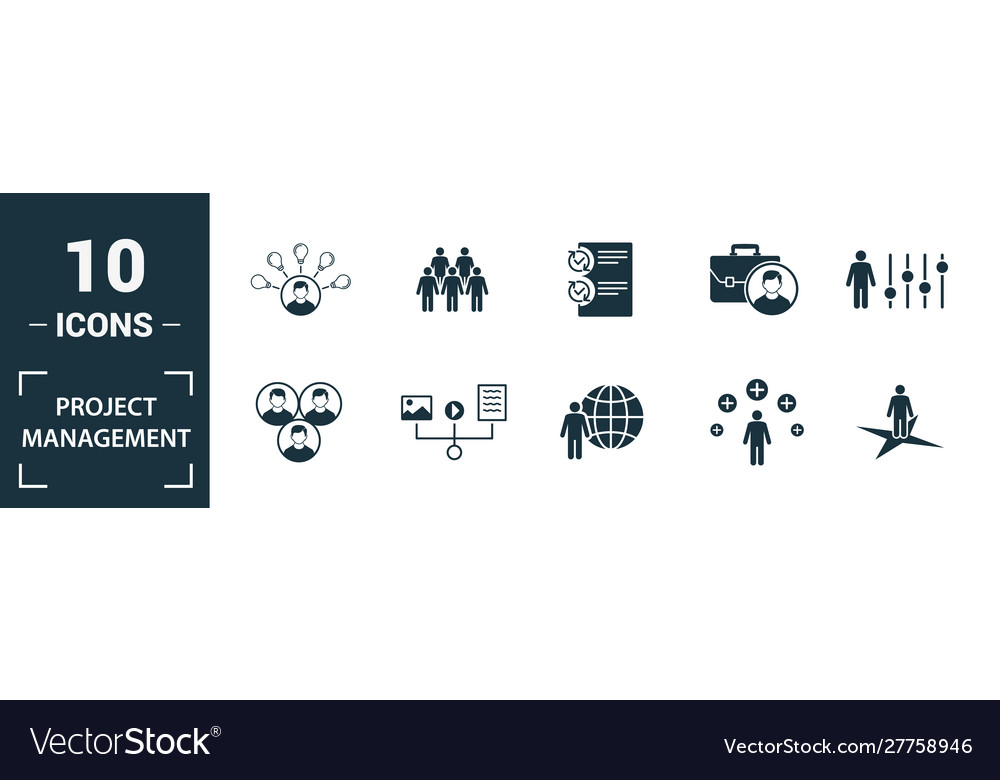 Project management icon set include creative Vector Image Project management icon set include creative