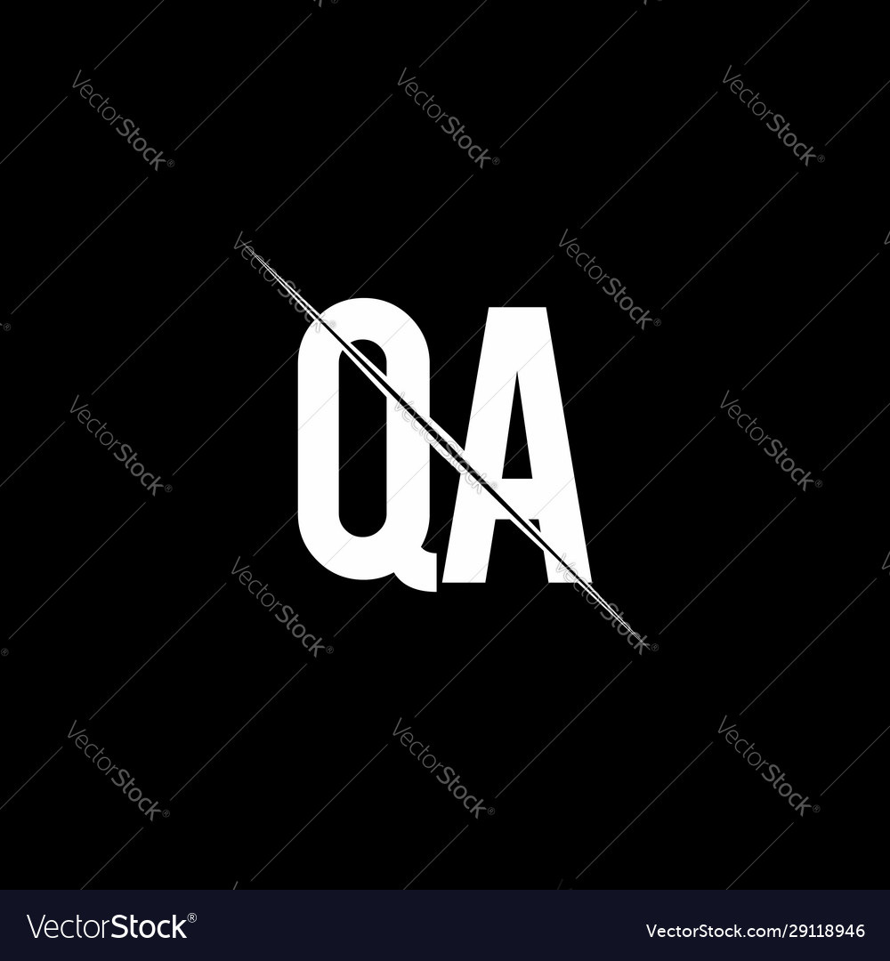 Qa logo monogram with slash style design template