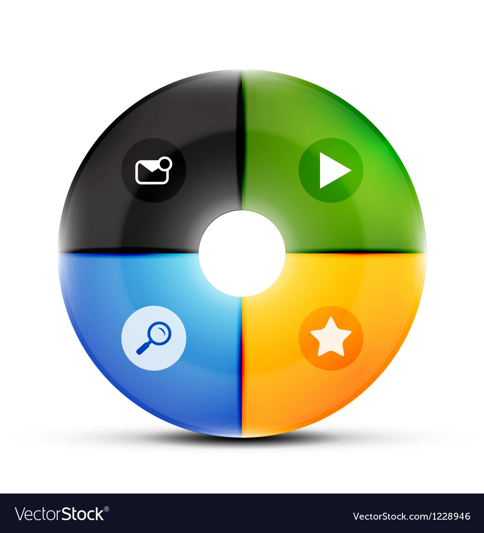 Round glass menu buttons design template