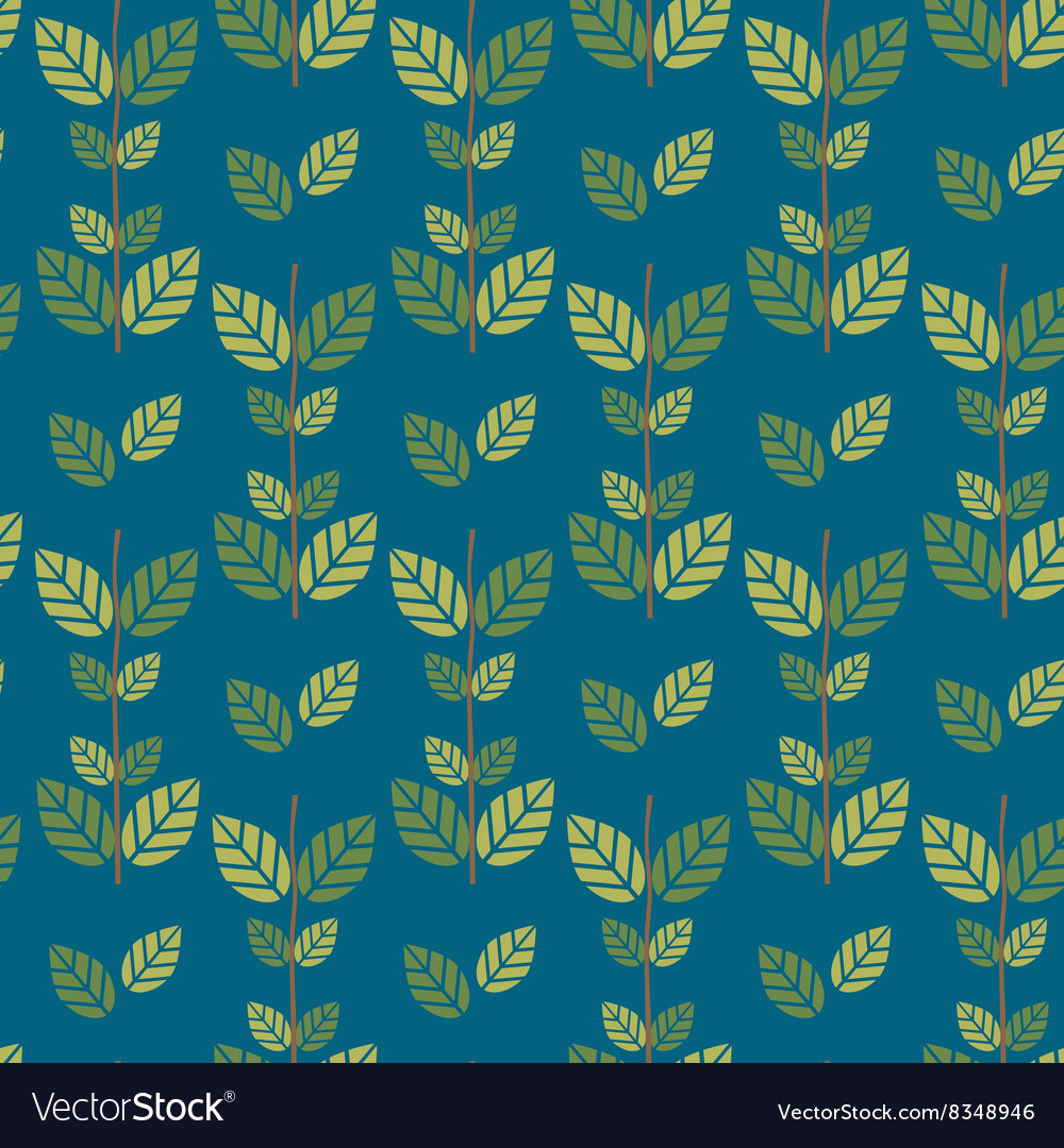 Seamless green leaves pattern background