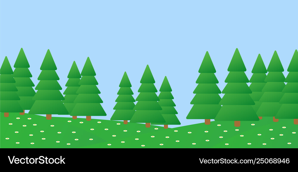Summer forest landscape Royalty Free Vector Image