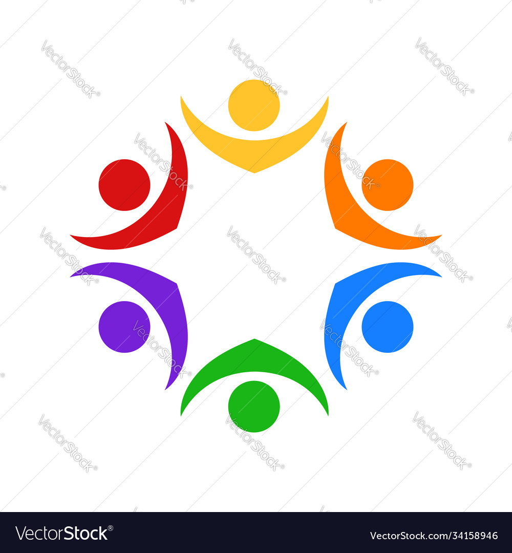 Teamwork people unity group icon Royalty Free Vector Image