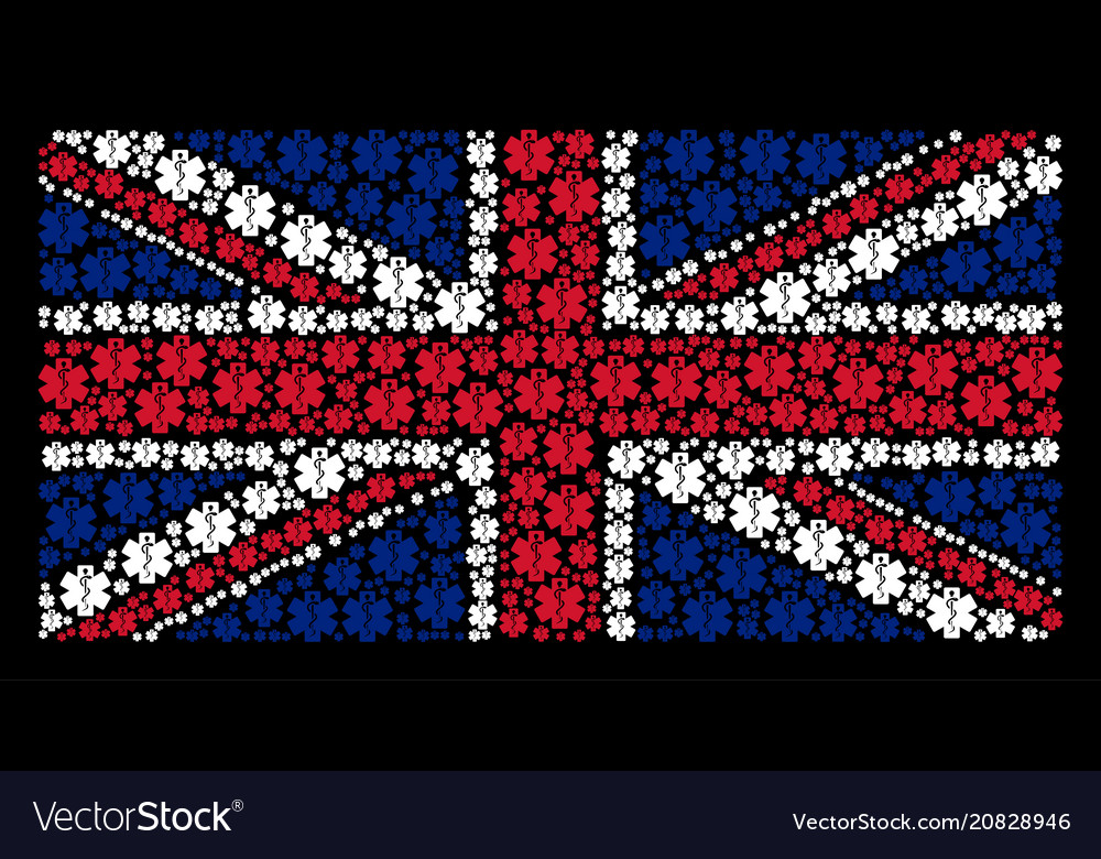 Uk-Flagge Collage von Life-Star-Symbolen