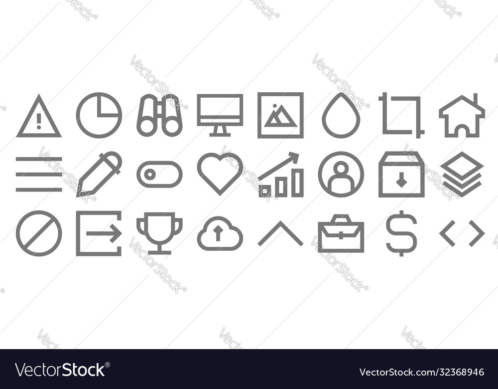 User interface line icons linear set quality vector image User interface line icons linear set quality