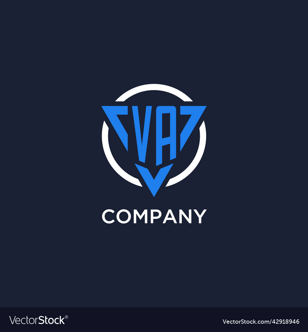 Va monogram logo with triangle shape and circle Vector Image Va monogram logo with triangle shape and circle