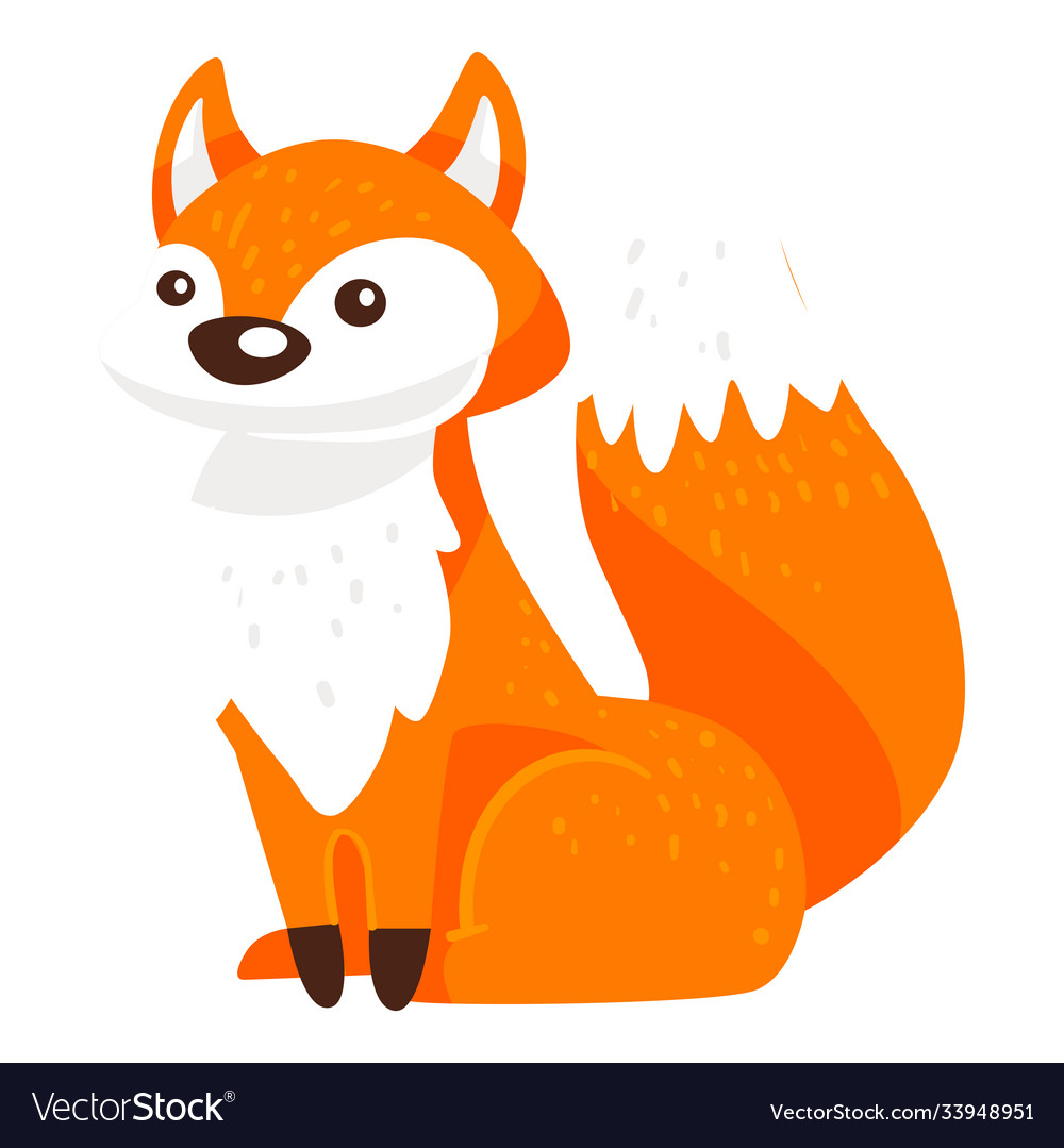 Bafox character with furry tail wild animal Vector Image