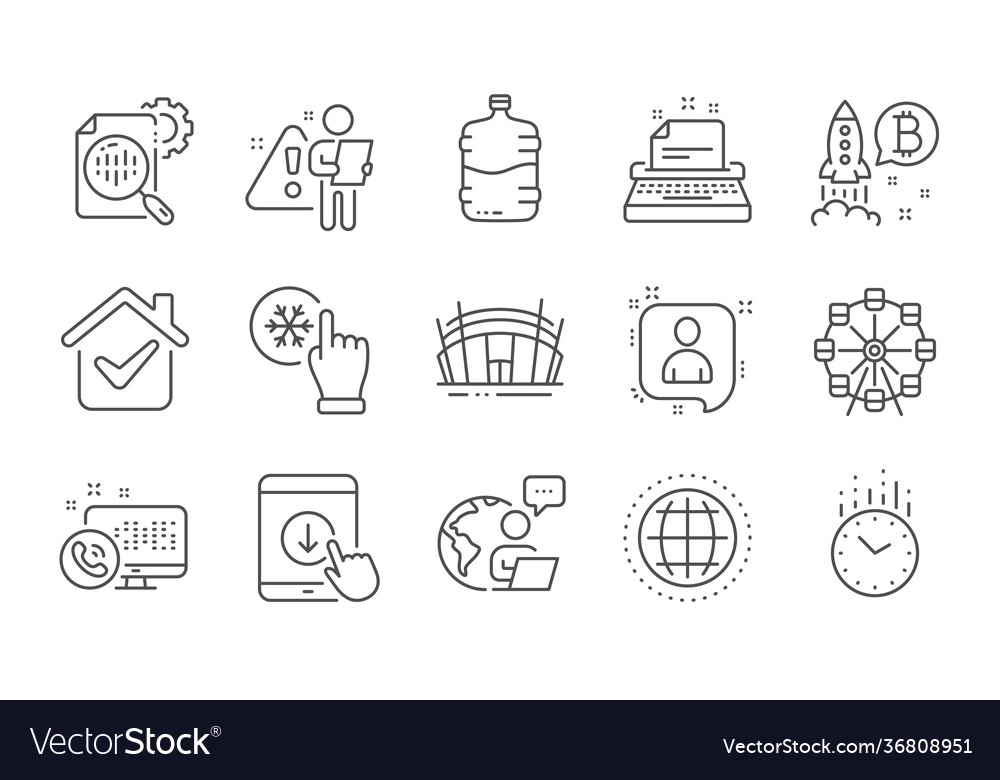Developers chat time and typewriter icons set