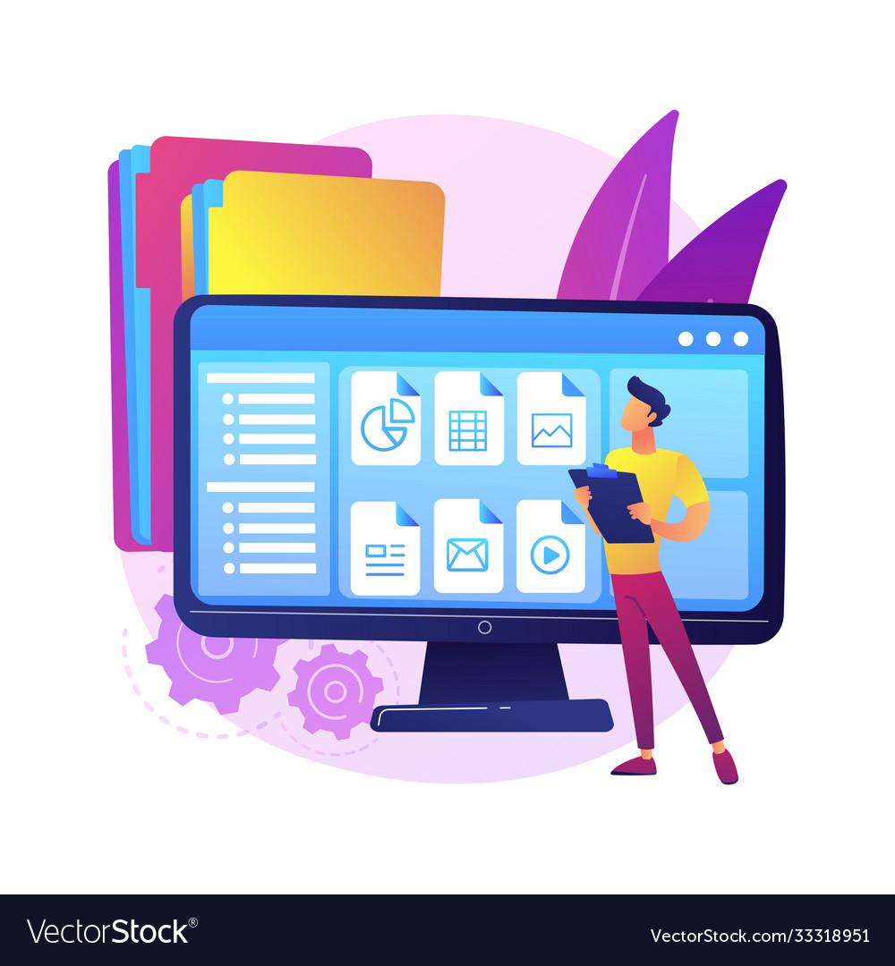 Document management soft abstract concept vector image Document management soft abstract concept