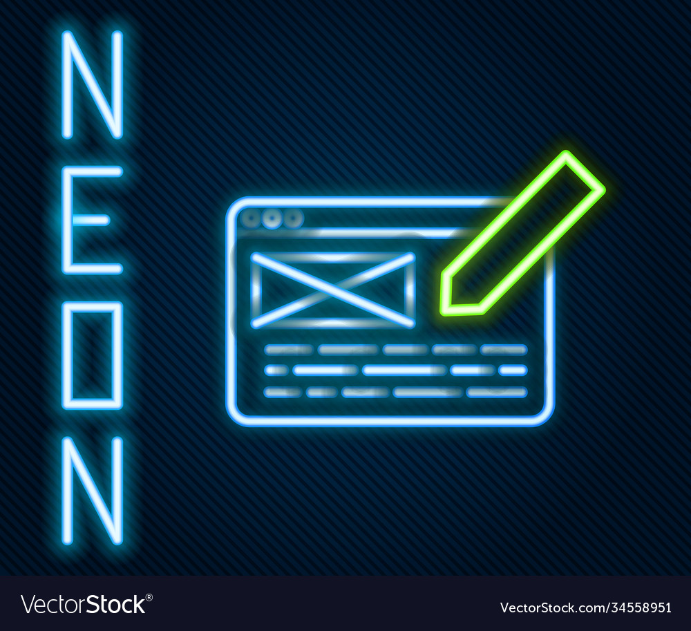 Glowing neon line ui or ux design icon isolated vector image Glowing neon line ui or ux design icon isolated