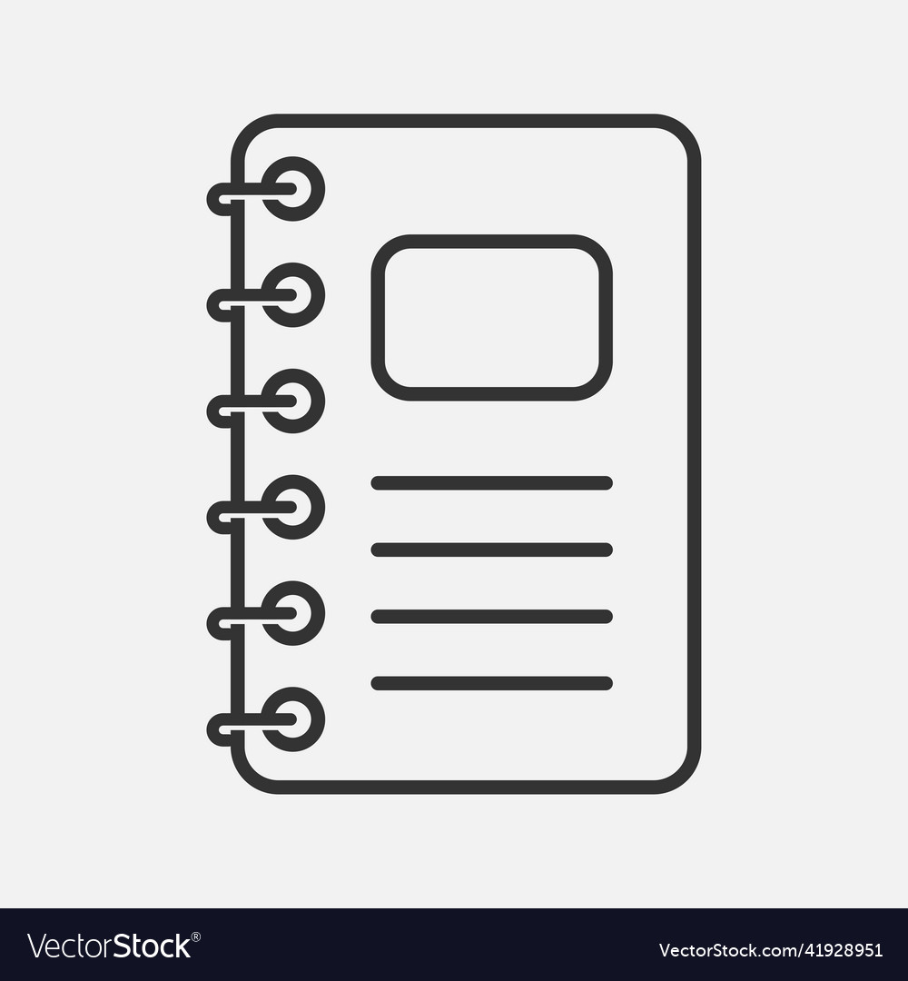 Notebook icon isolated flat design Vector Image Notebook icon isolated flat design