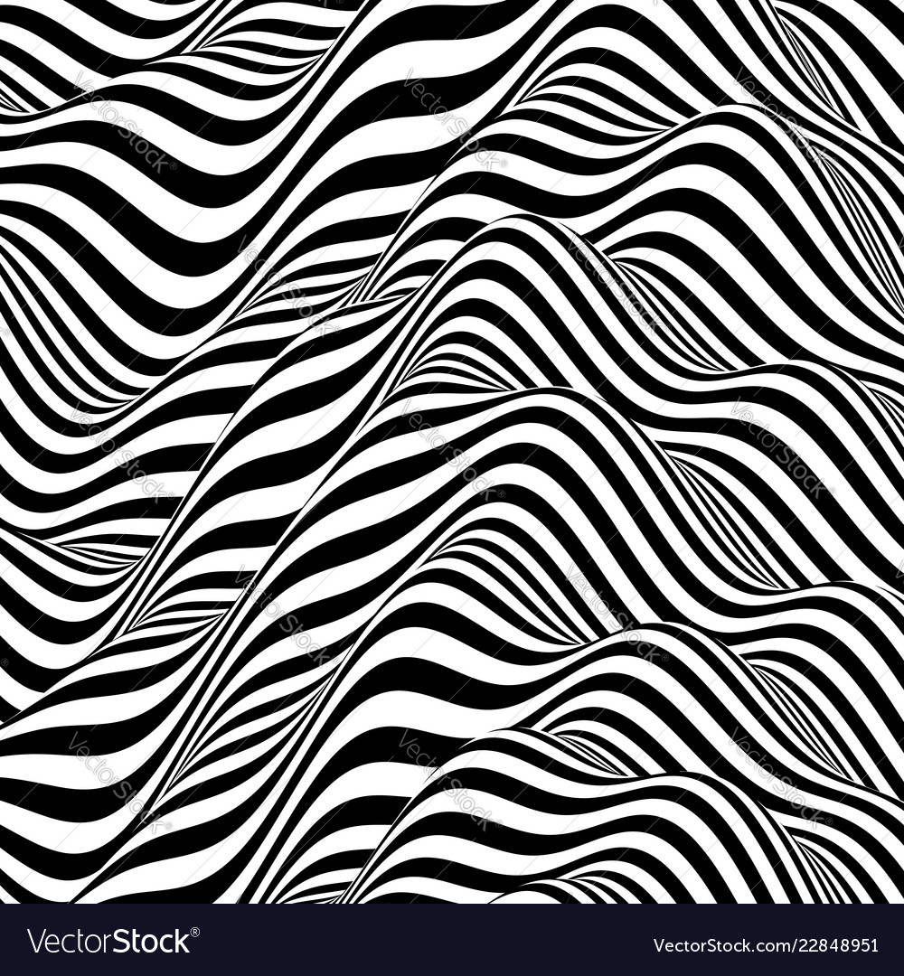 Pattern with optical black and white design Vector Image