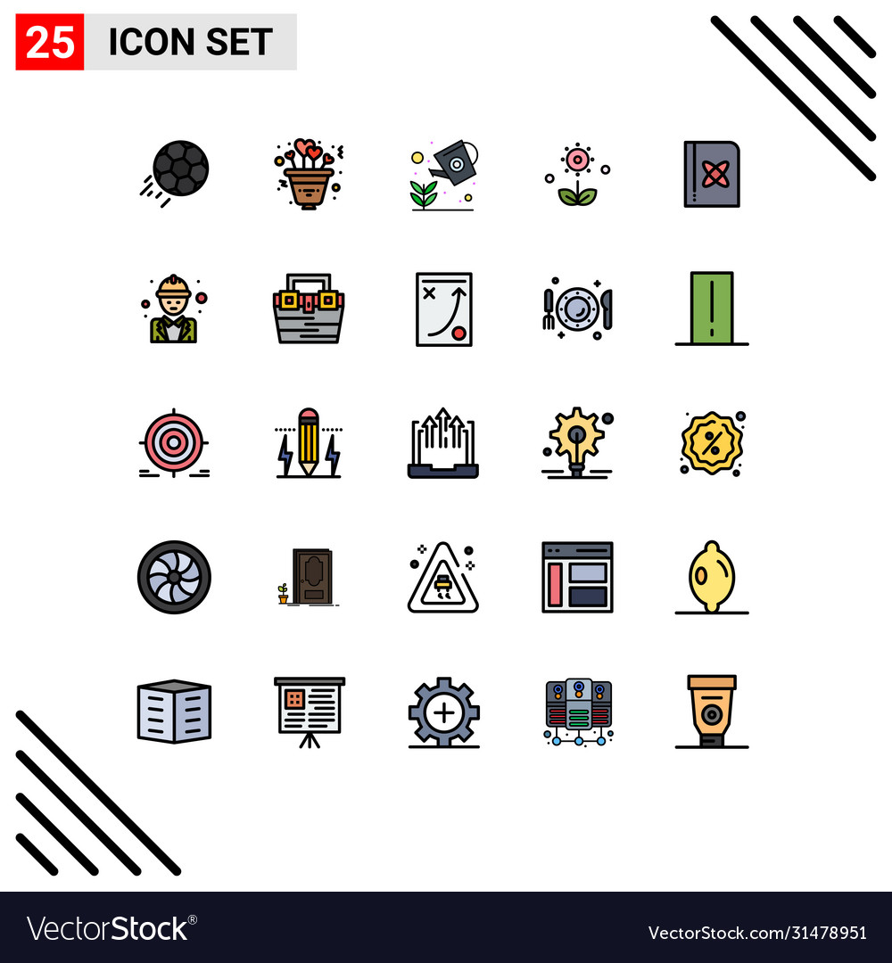 Pictograph set 25 simple filled line flat