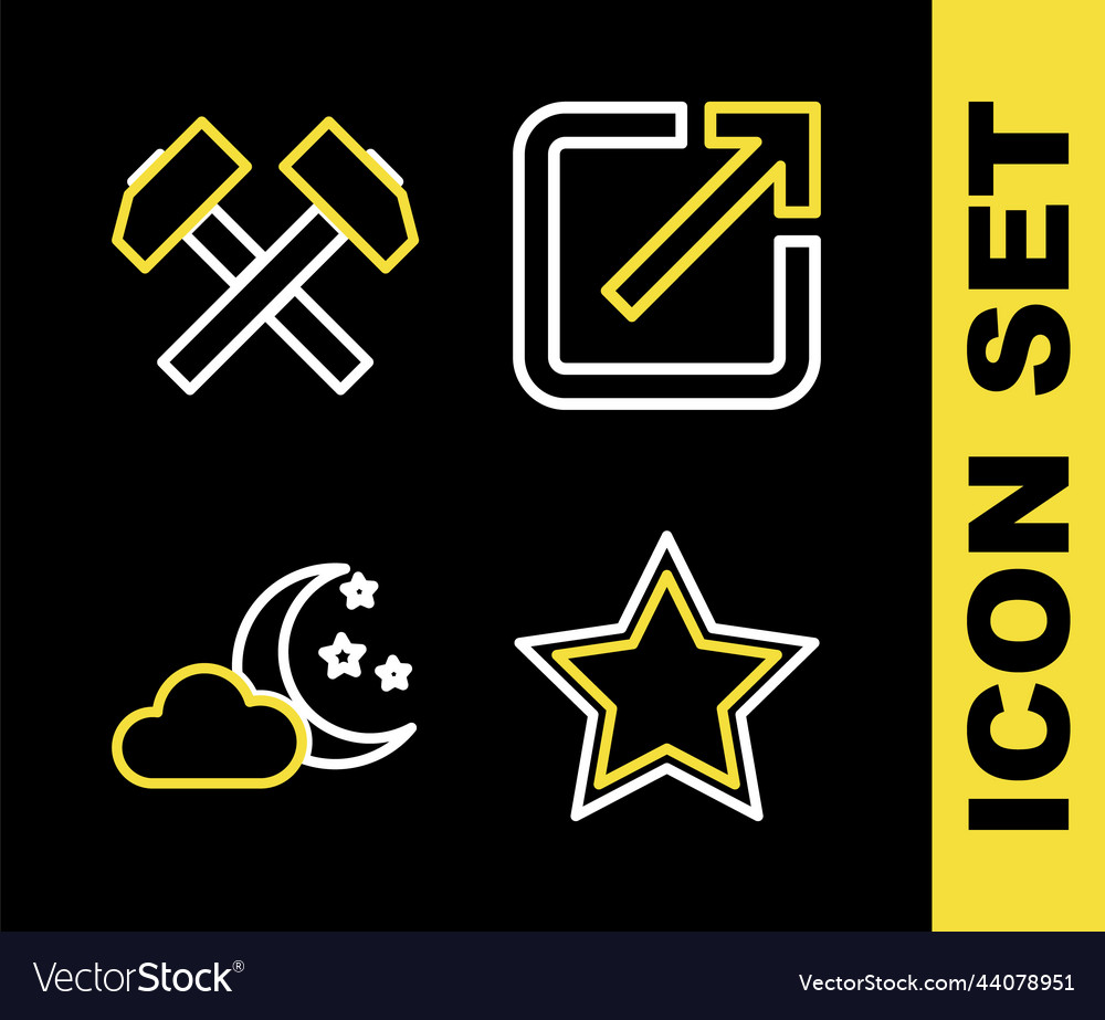 Set line open in new window star cloud with moon