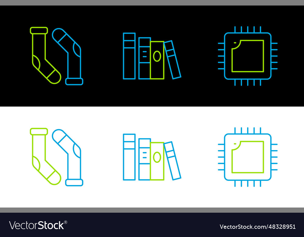 Linienprozessor mit Cpu-Socken und Buchsymbol vector image Linienprozessor mit Cpu-Socken und Buchsymbol