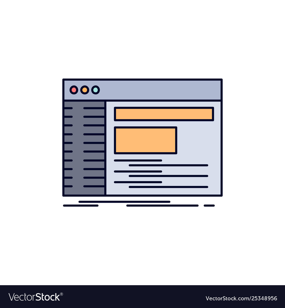 Admin console panel root software flat color icon vector image Admin console panel root software flat color icon