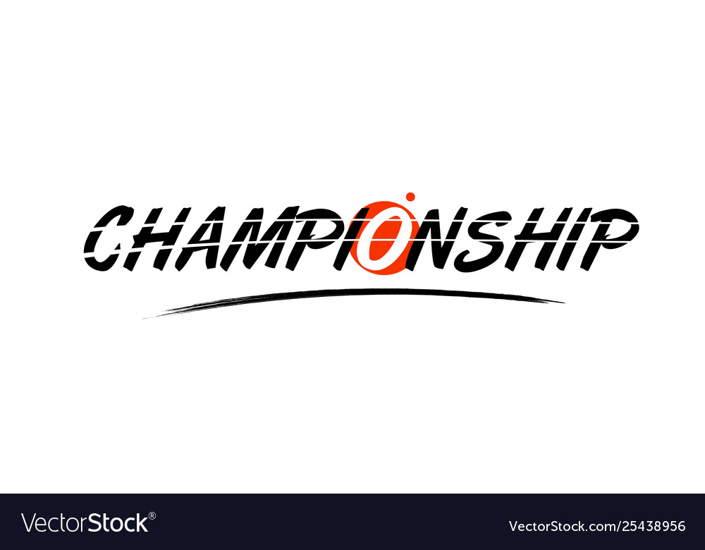 Championship word text logo icon with red circle Vector Image