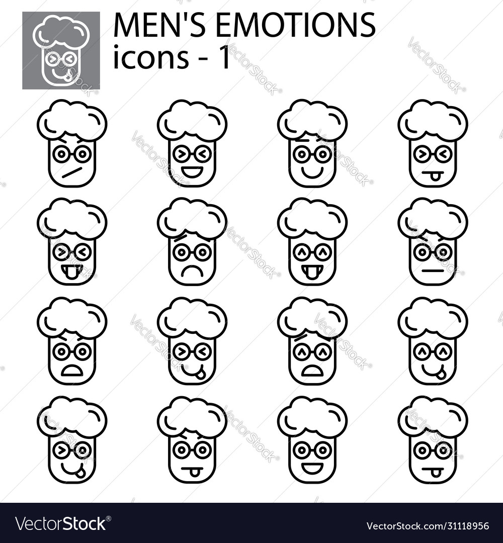 Creative icon set - boy man emoticons