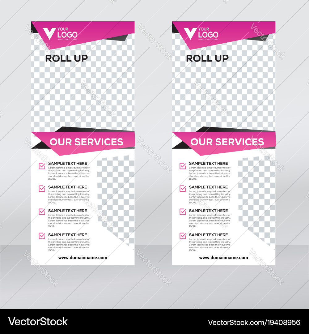 Creative Roll Up Banner Design Template Royalty Free Vector
