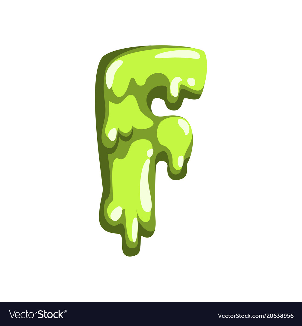 F letter of sweet fruit jelly glossy edible Vector Image