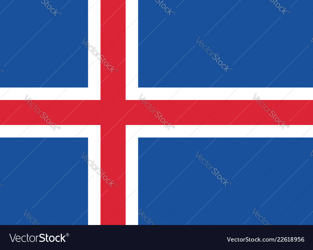 Flag of iceland in official rate and colors