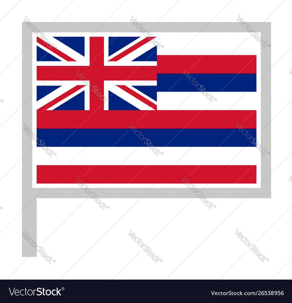 Flag on flagpole rectangular shape icon on white Vector Image