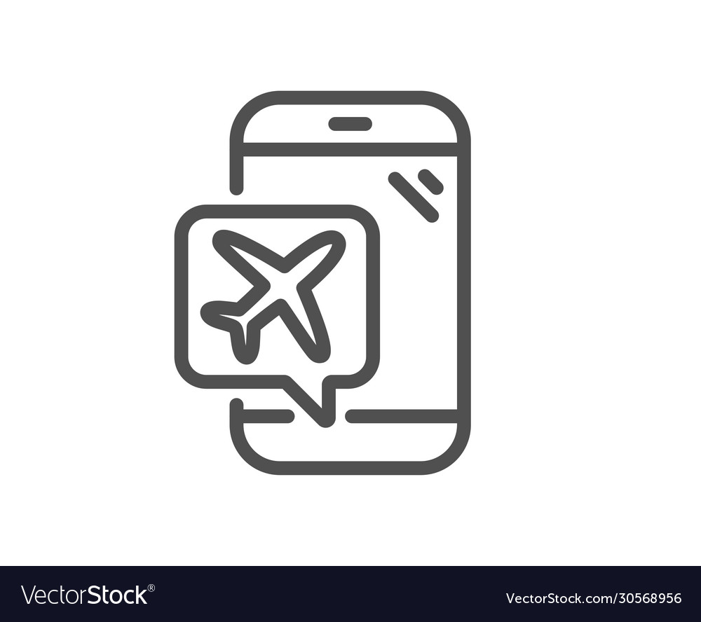 Flight mode line icon airplane mode sign Vector Image