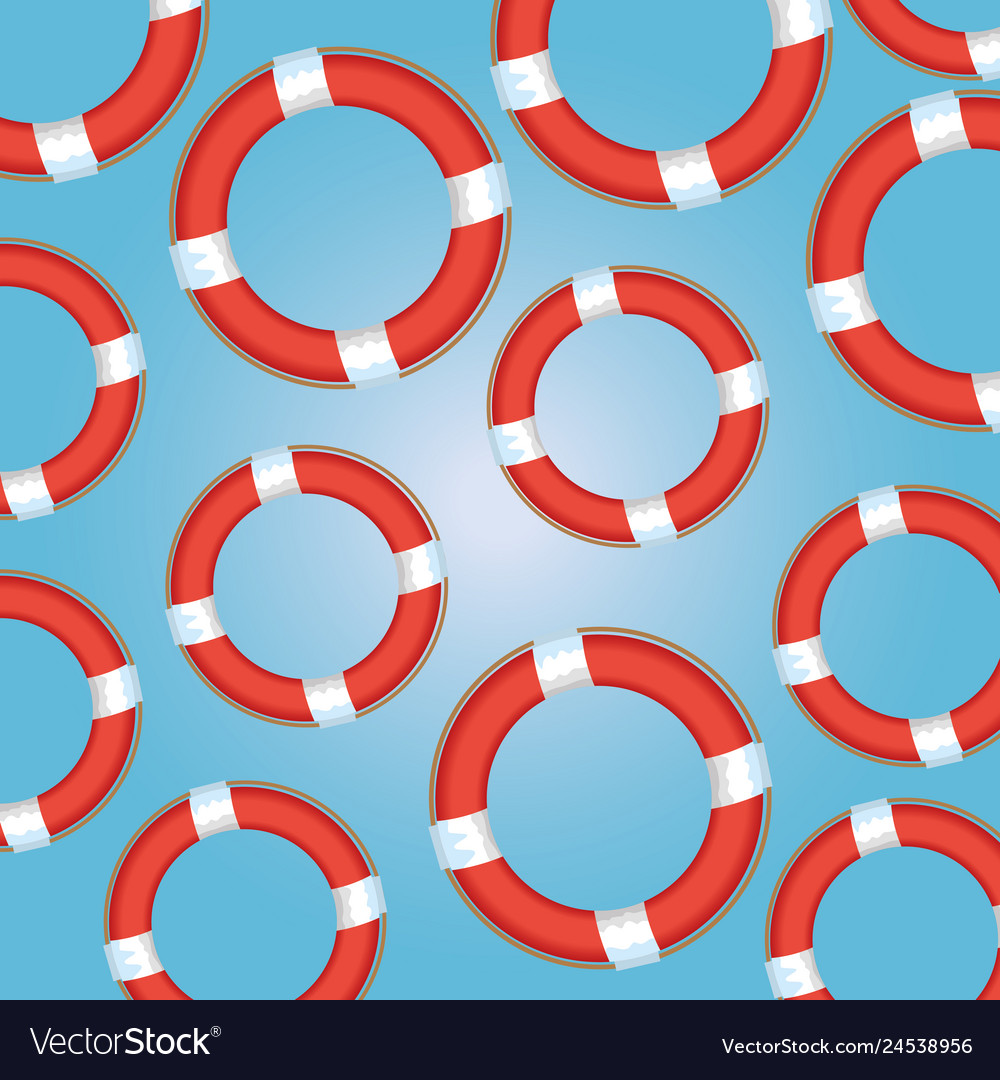 Float lifeguard pattern background vector image Float lifeguard pattern background