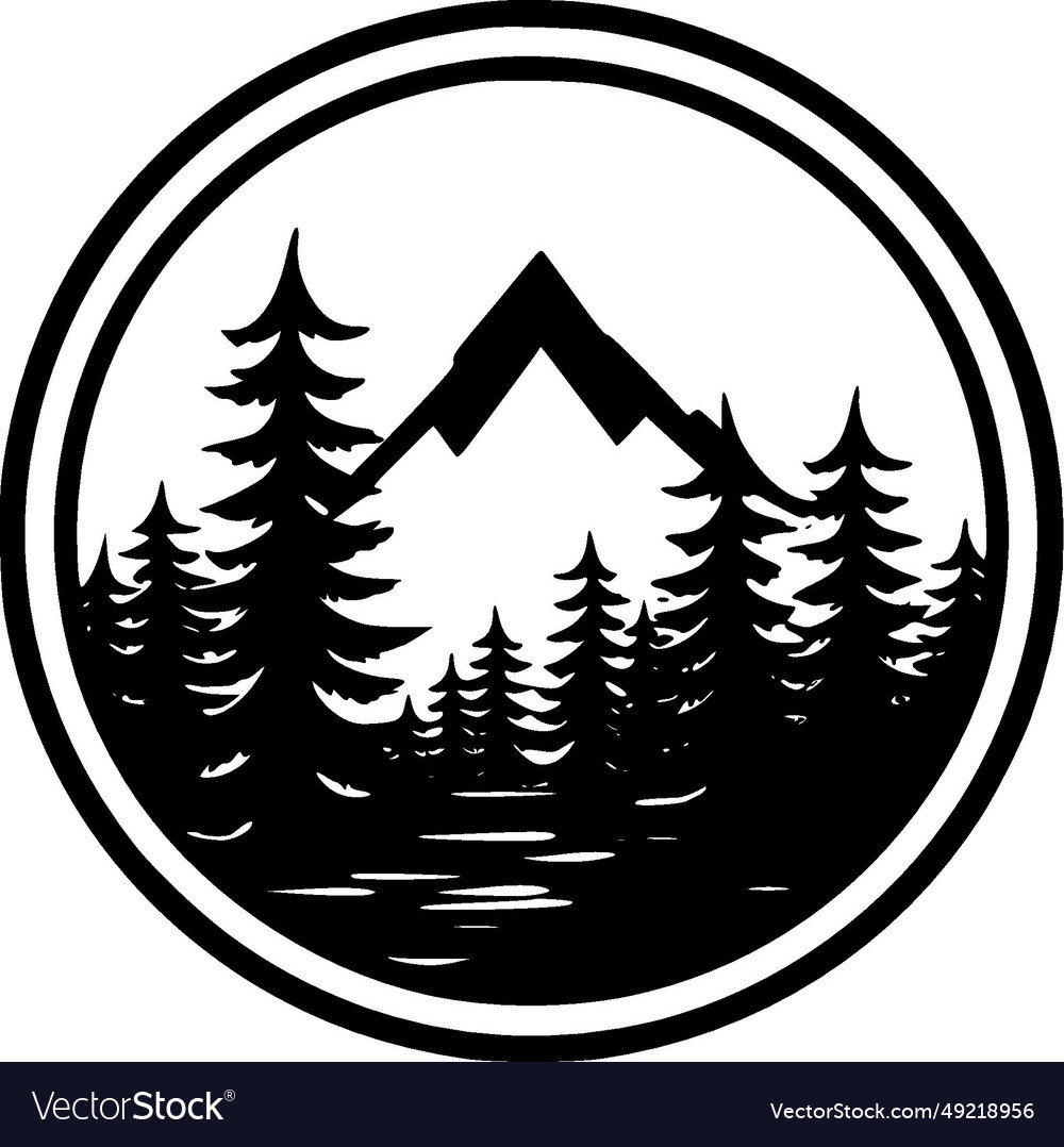 Forest - black and white Royalty Free Vector Image