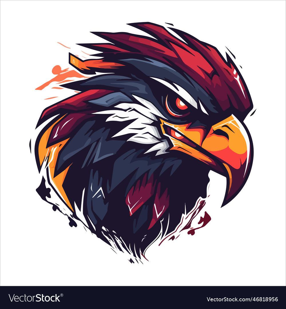Furious eagle sport logo concept isolated vector image Furious eagle sport logo concept isolated