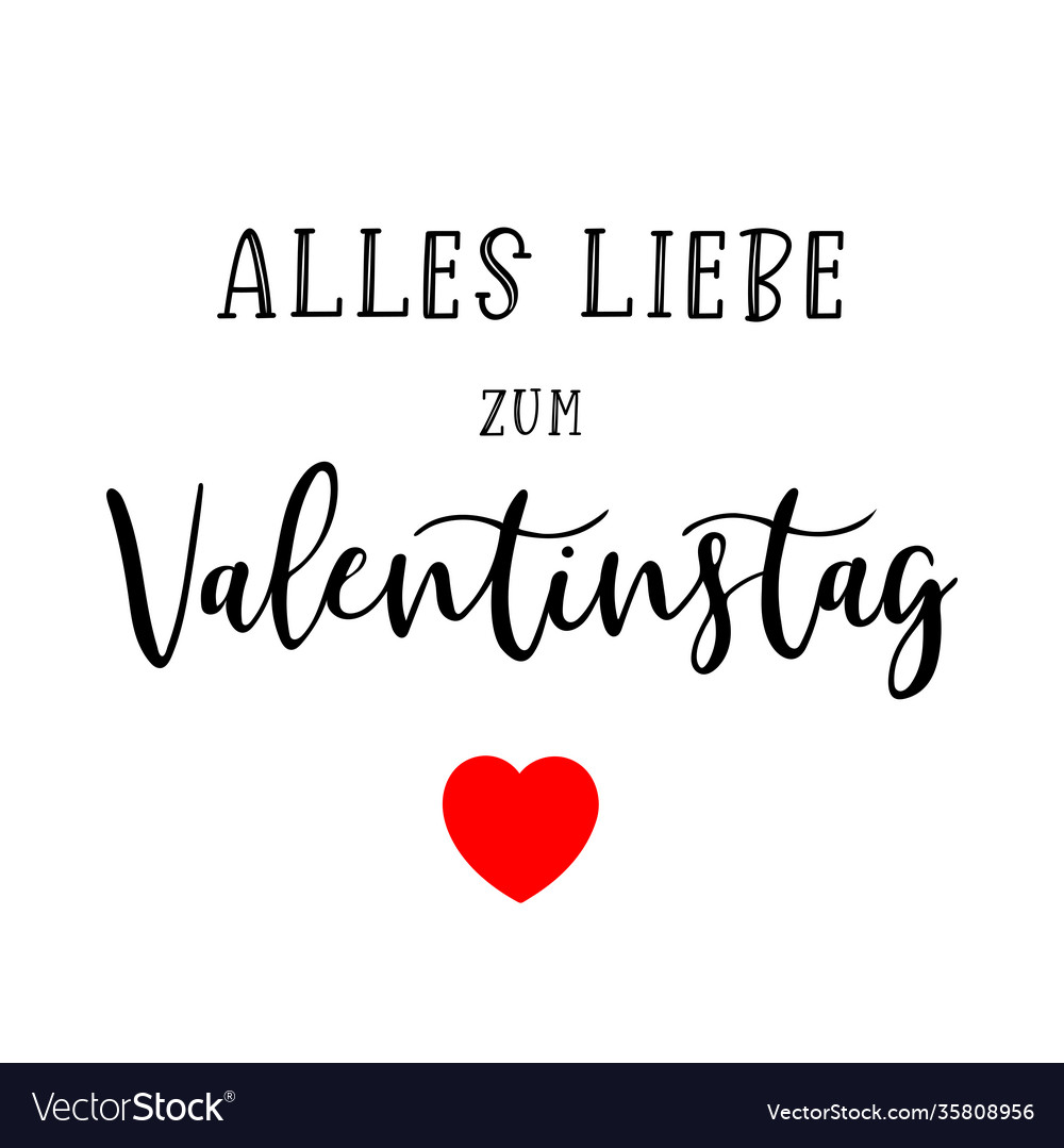 Hand sketched alles liebe zum valentinstag german