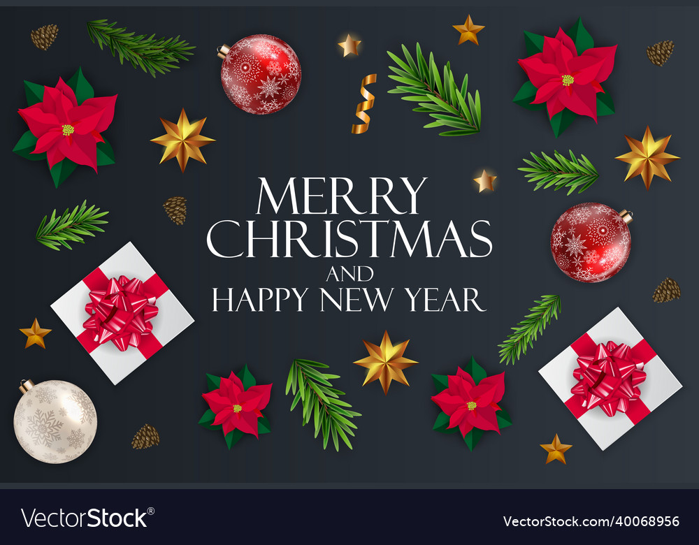 Holiday new year and merry christmas background vector image Holiday new year and merry christmas background