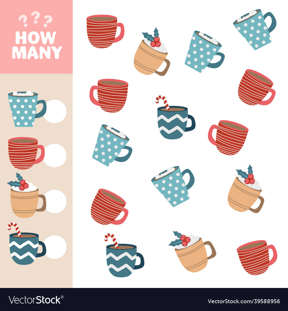 How many objects task educational math game Vector Image How many objects task educational math game
