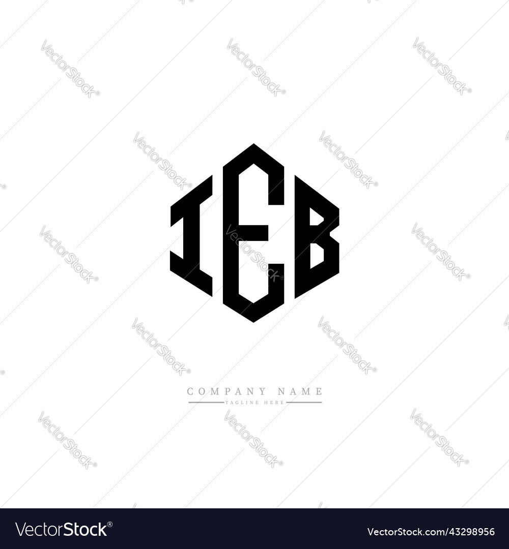 Ieb letter logo design with polygon shape