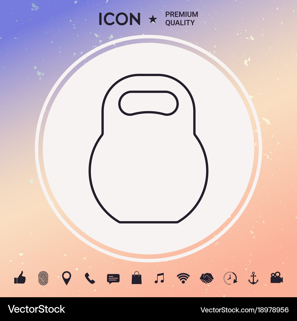 Kettlebell line icon Royalty Free Vector Image