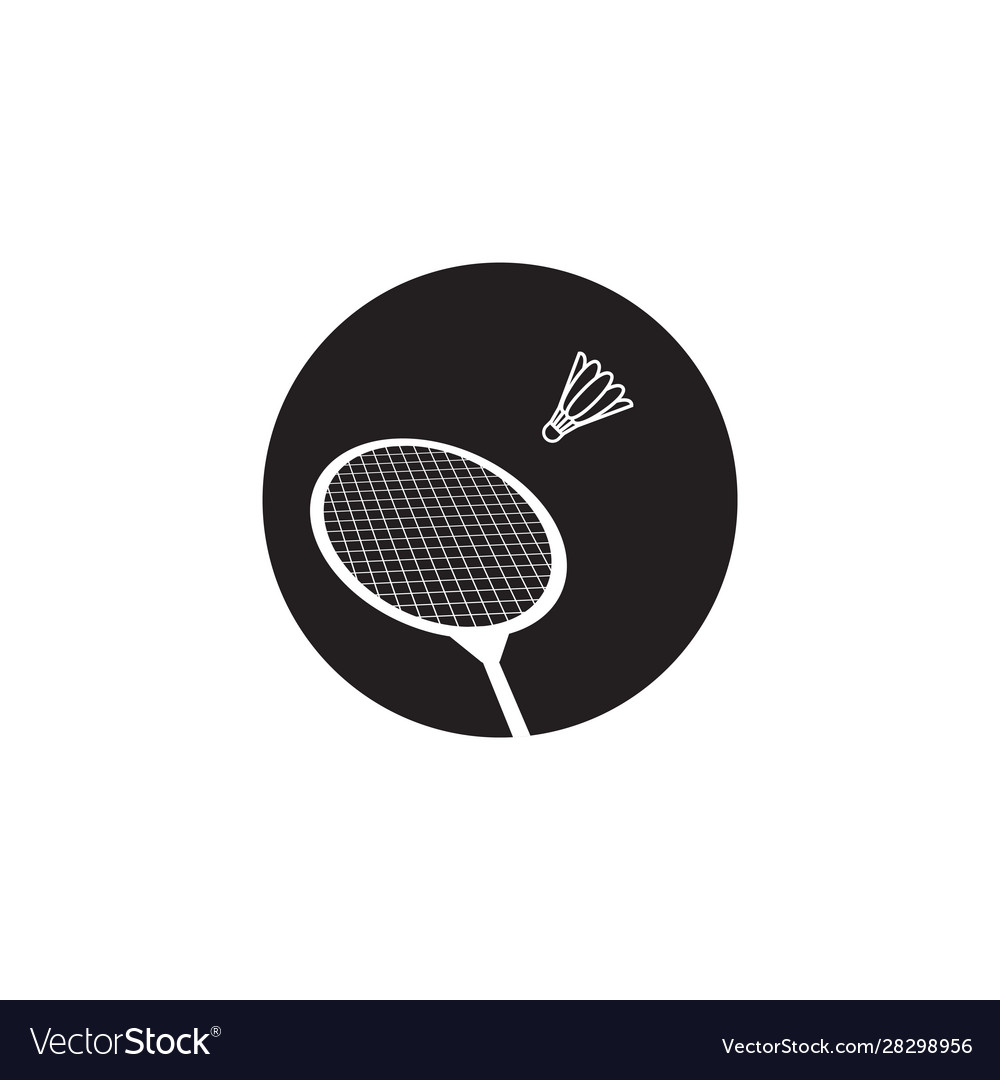 Racket badminton icon design template isolated