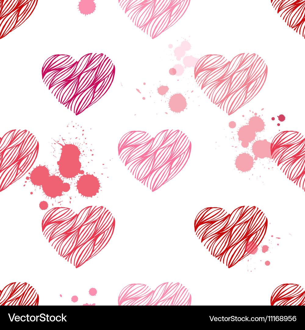 Seamless pattern with hearts Royalty Free Vector Image