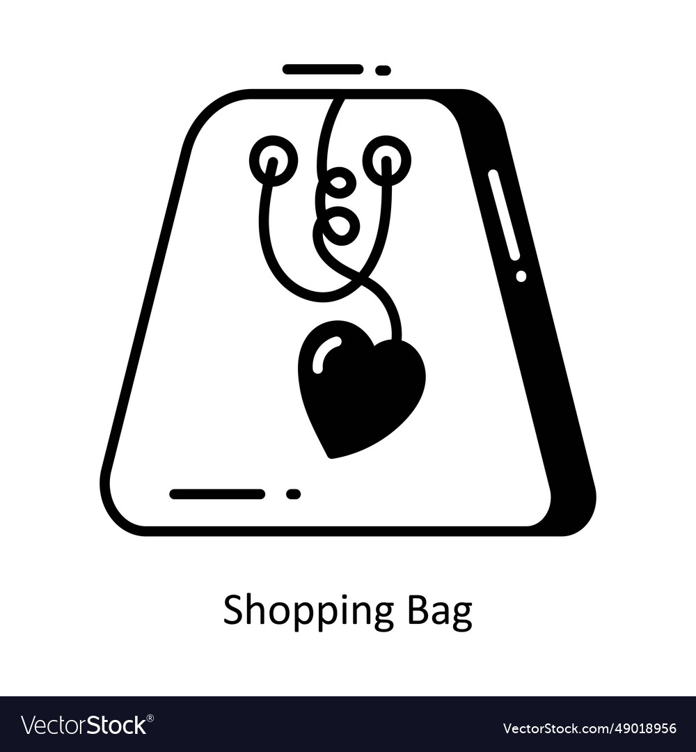 Shopping bag doodle icon design ecom